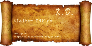Kleiber Dóra névjegykártya