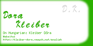 dora kleiber business card